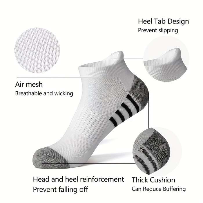 12 Pairs White And Gray One Size High Elastic Socks