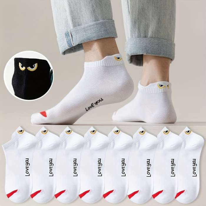 8 Pairs Of Mixed Colors One Size High Elastic Socks