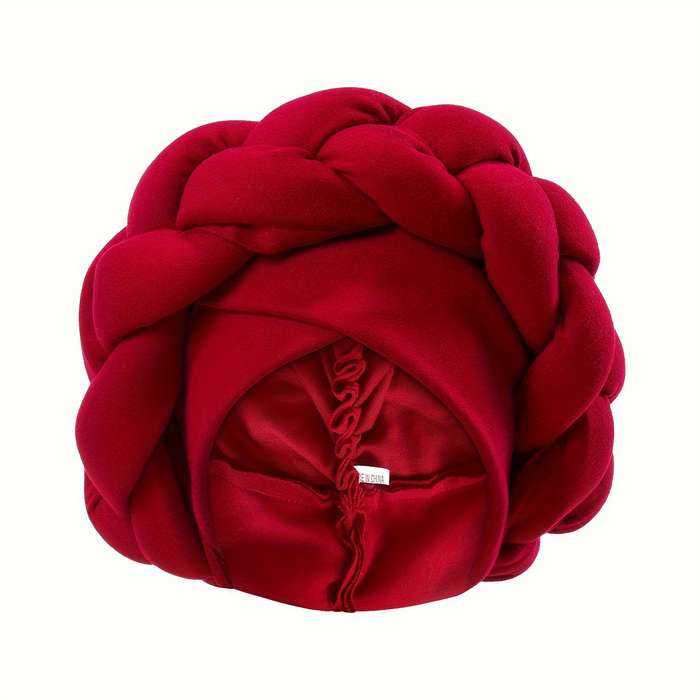 1pc Thick Braided Urban Polyester Fiber Turban Hat Thick Braided Elastic Hand Washable Light