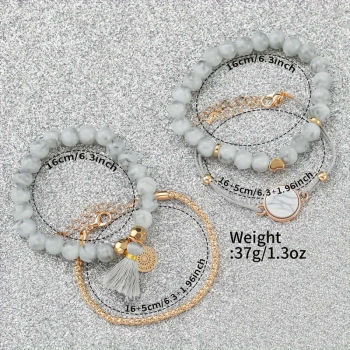 5pcs set One Quartz Women's Watch Four Pieces of Jewelry Does Not Include Watch Box Color sent rando