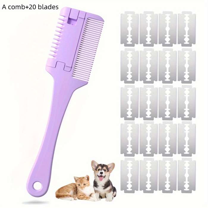 1pc Black Size 1 Comb Add 10 BladesPet Comb