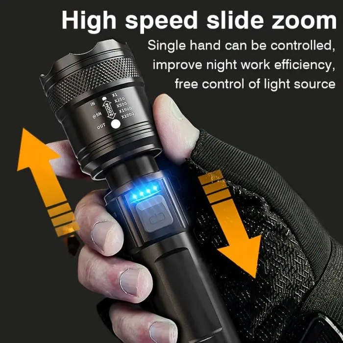 1pc Tactical Telescopic Zoom LED Flashlight