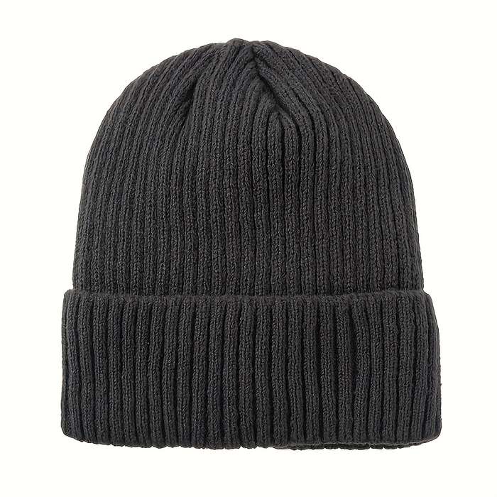 1pc Winter Warmth Unisex Knit Beanie Hat with Folded Cuff Acrylic 95% Polyester 5% Elastic