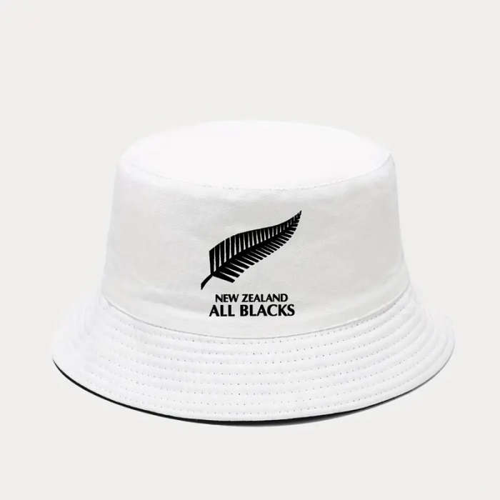 1pc New Zealand All Blacks Printed Bucket Hat Breathable Sun Hat Unisex Outdoor Vacation Travel Fold