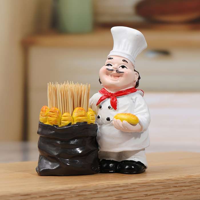 1pc Chef-Inspired Resin Toothpick Holder Countertop Bread Design for Kitchen Dining Decor