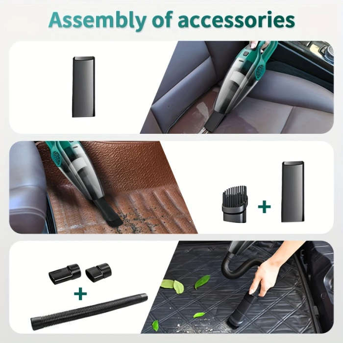 1pc Handheld Car Vacuum Cleaner 12V Strong Suction Power Portable Interior Dust Remover with Crevice