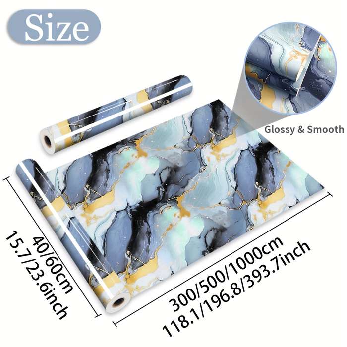 1PC Wall StickersDream Blue Marble40X300cm 15.7X118.1inch