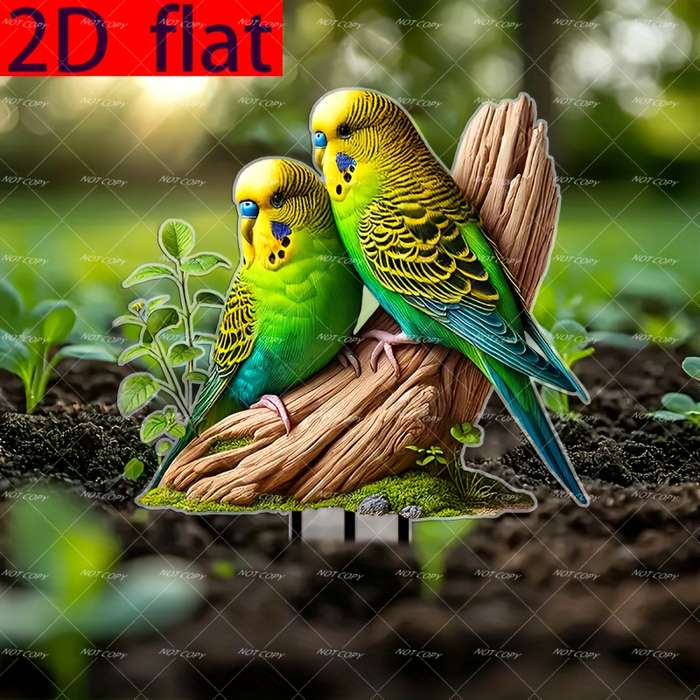 1pc 2D Flat   Simple Acrylic Bird Print Love Bird Multi-Functional Multi-Village Style Grou