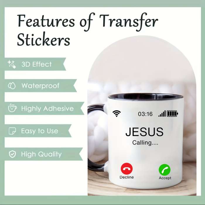 1pc Jesus Is Calling Jesus Christian Themed Stickers