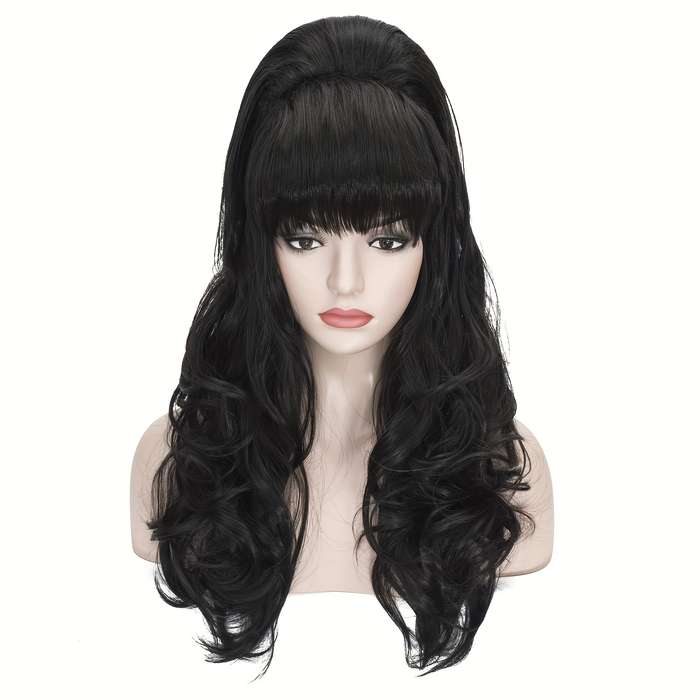 1Pc Black 60.96cm Fashion Design Wig
