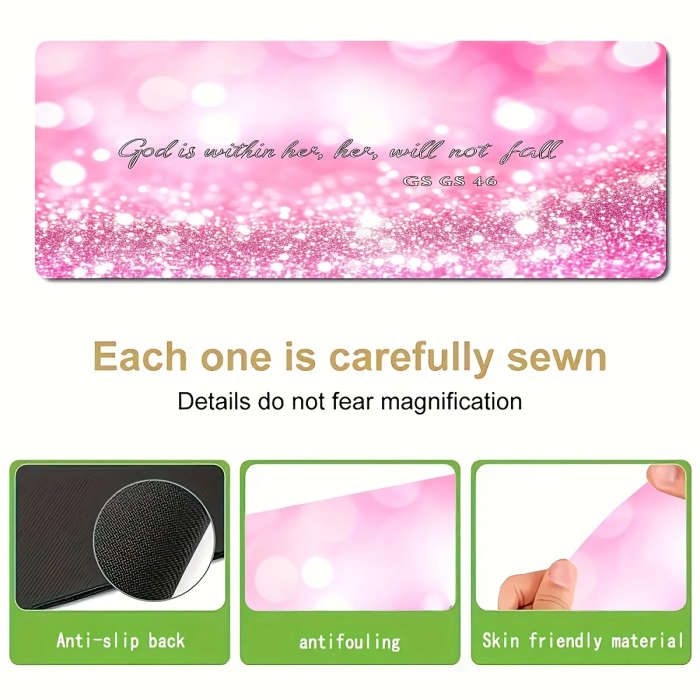 1pc 30x80cm Durable Gaming Mouse Pad Waterproof Non-Slip Inspirational Pink Design