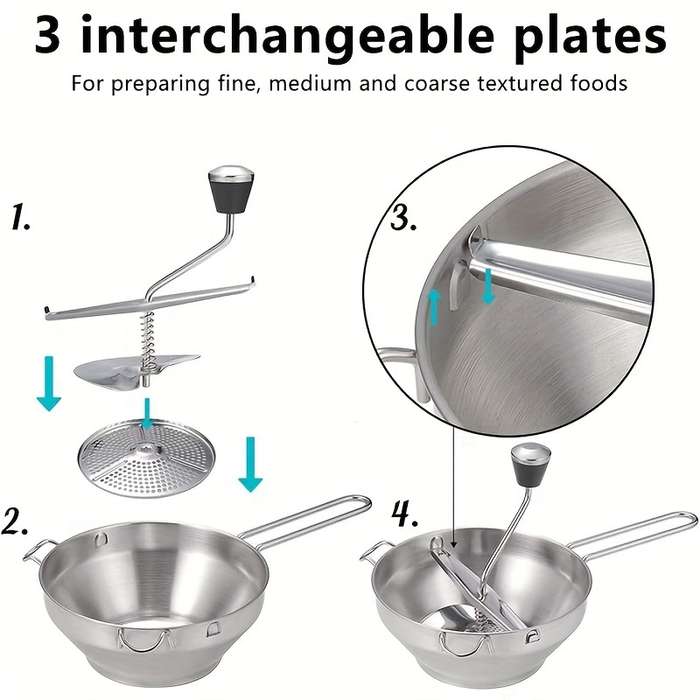 1pc Stainless Steel Jam Grinder Mashed Potatoes Grinder Food Vegetable Blender Potato Masher Vegeta