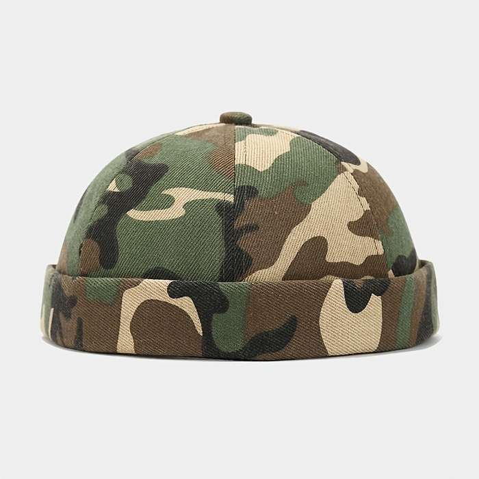 1pc Unisex Camouflage Beanie Hat 100% Polyester Adjustable Fit Lightweight All-Season Camo Pat