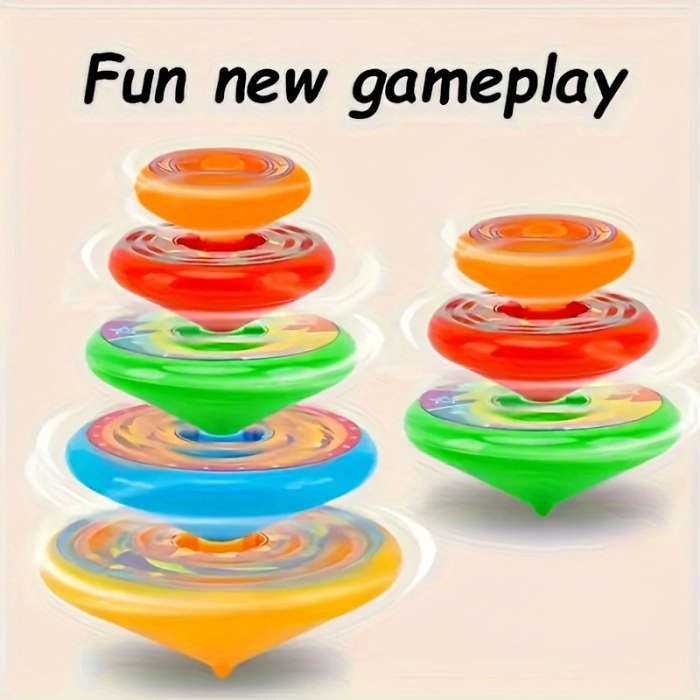 5pcs Colorful Multi-Layer Spinning Tops Stackable Battle-Ready Toys