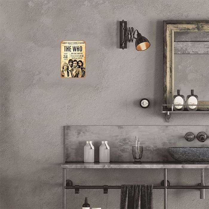1pc Vintage 20.32x30.48cm The Who Concert Metal Wall Art Rustic Decor for Bars Clubs Cafes Off