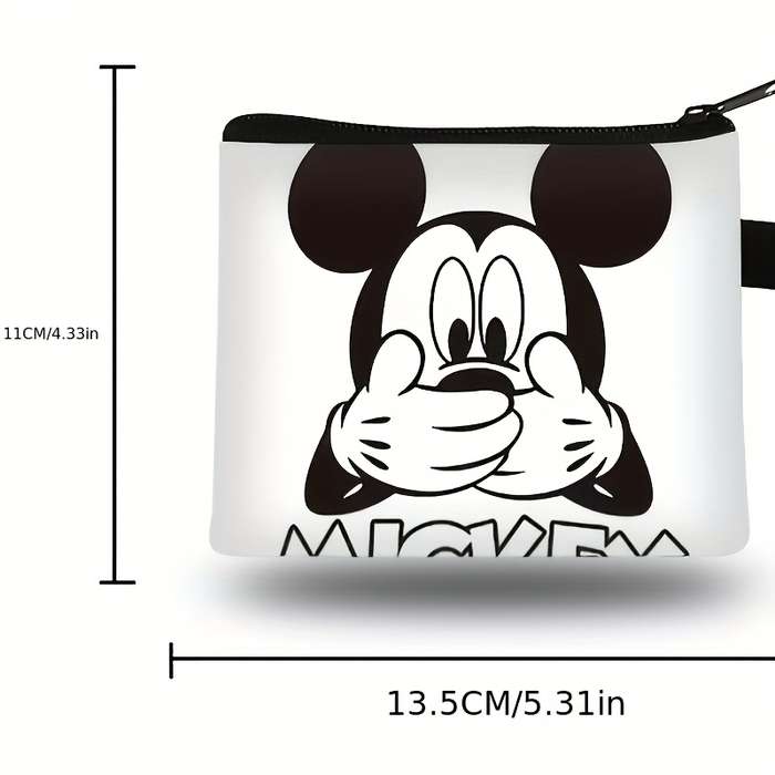 1pc Minnie Mouse Mini Coin Pouch Cute Zippered Cartoon Bag with Playful Design Polyester Materia