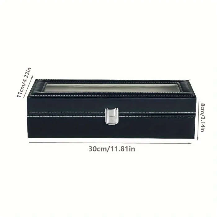 A large-capacity exquisite gift box with 6 slots for removable watch pillows, suitable for displayin