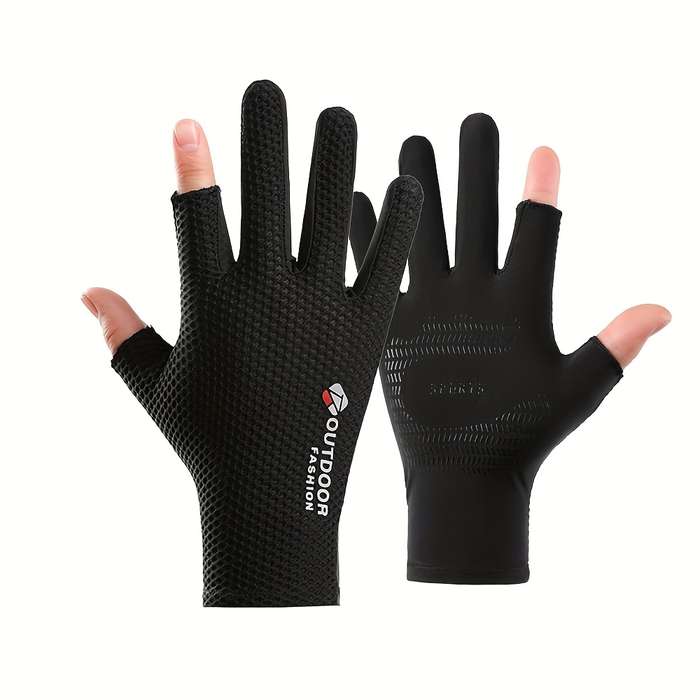 1 Pair Blue One Size Outdoor Sports Gloves