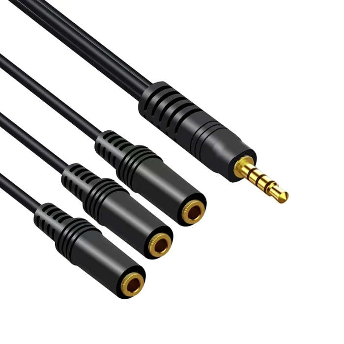1pc 3.5Mm 1-To-3 Audio Cable Computer Mobile Phone Headset Extension Av Cable