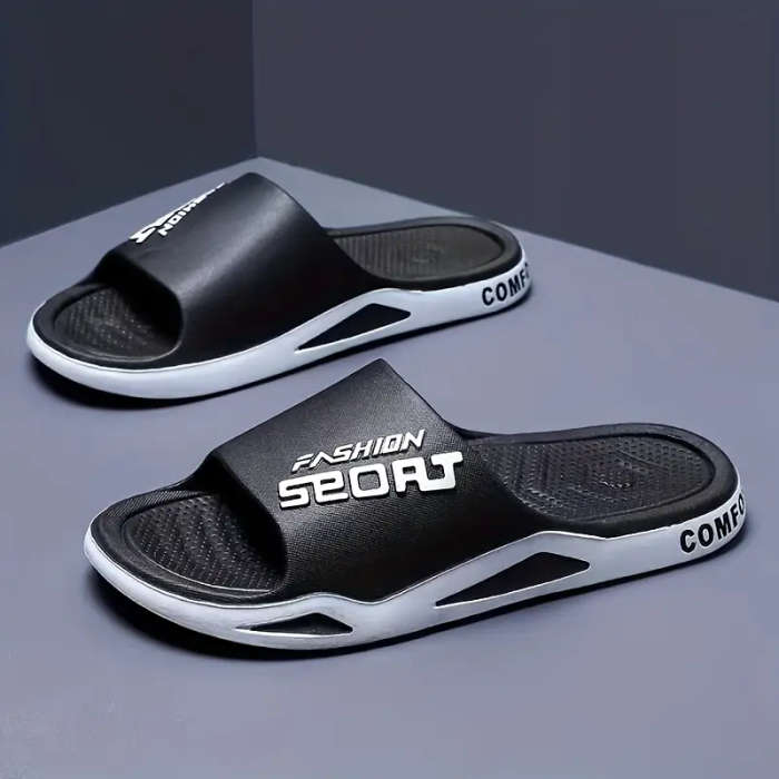 Popular Plus-Size Fashionable Flat Slippers Black 11