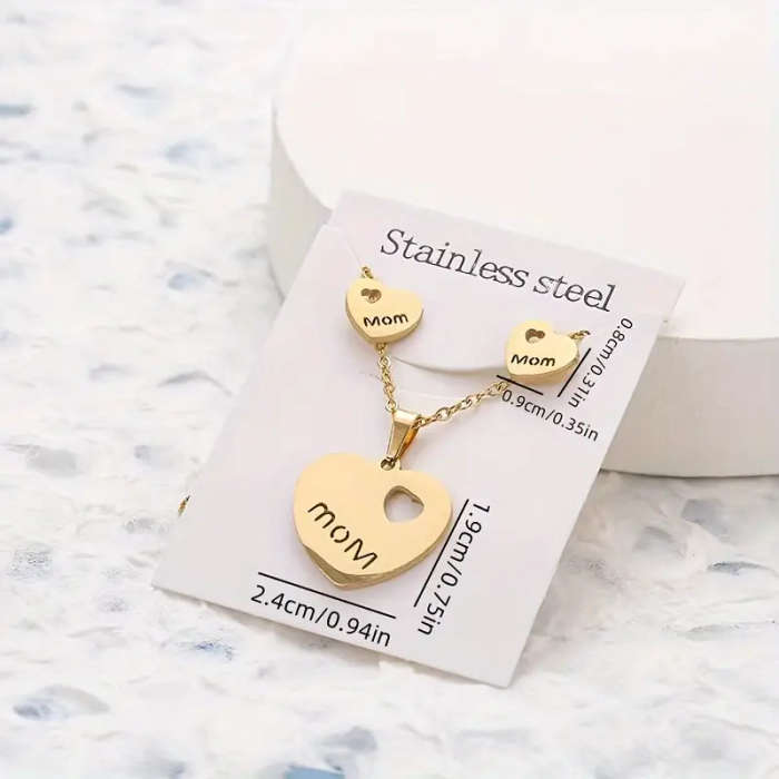 Stainless Steel Jewelry Set for Women - Mom