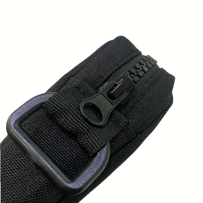 1pc Outdoor Canvas Waist Bag Black Oxford Cloth Secure Zippered Coin Pouch with Clip Durable