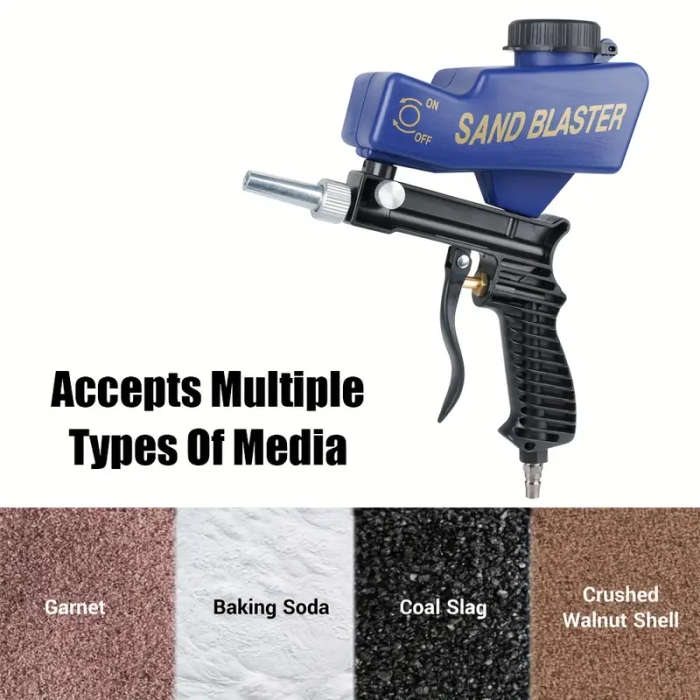 1pc Pneumatic Sandblasting Set Pneumatic Blasting Gun Set Handheld Portable Adjustable Blasting Mach