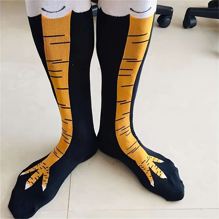 1 Pair Black Yellow One Size Socks