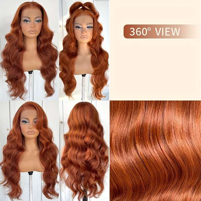 1Pc Ginger Orange 66.04cm Fashion Design Wig