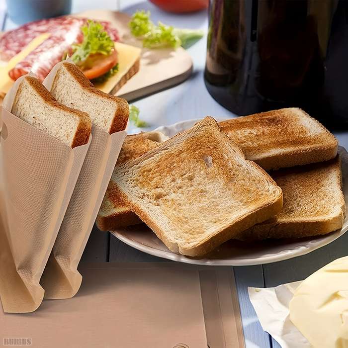4pcs 6.3x6.5in 16x16.5cm Non-Stick Reusable Toaster Bags Create Grilled Cheese Sandwiches In