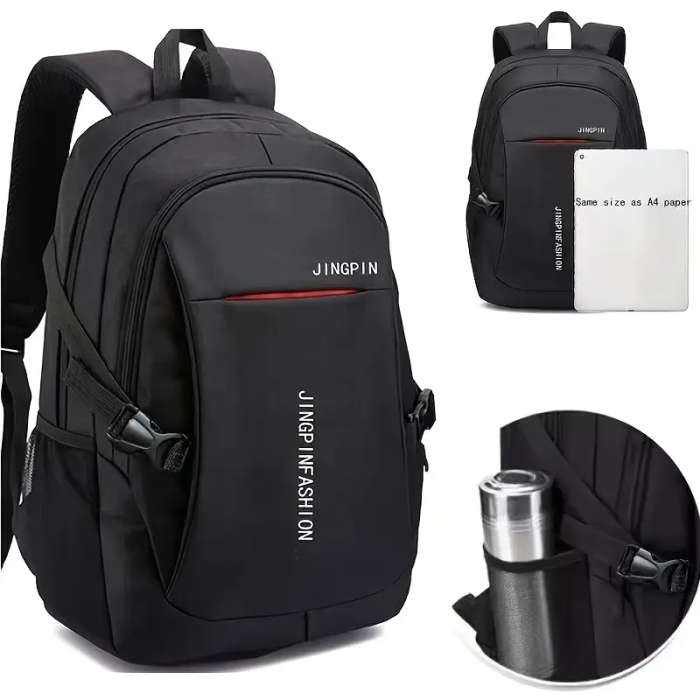 1pc Versatile Nylon Backpack for Teens Adults Large Capacity Waterproof Stain-Resistant with Adjusta