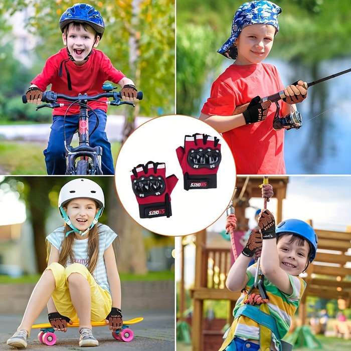 1 Pair Red Outdoor Sports Gloves