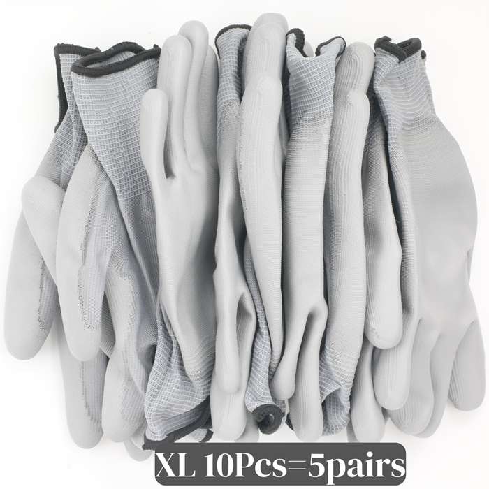 5 Pairs Size XL Andpu Nylon Multi Purpose Work Gloves