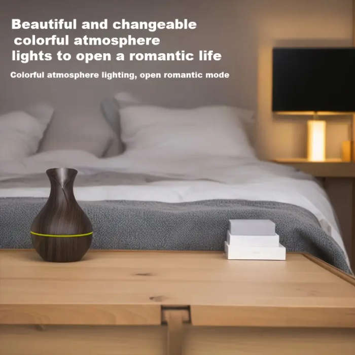 USB Ultrasonic Air Humidifier with Essential Oil Diffuser, 7 Color LED, Quiet Mini Cold Mist, Plasti