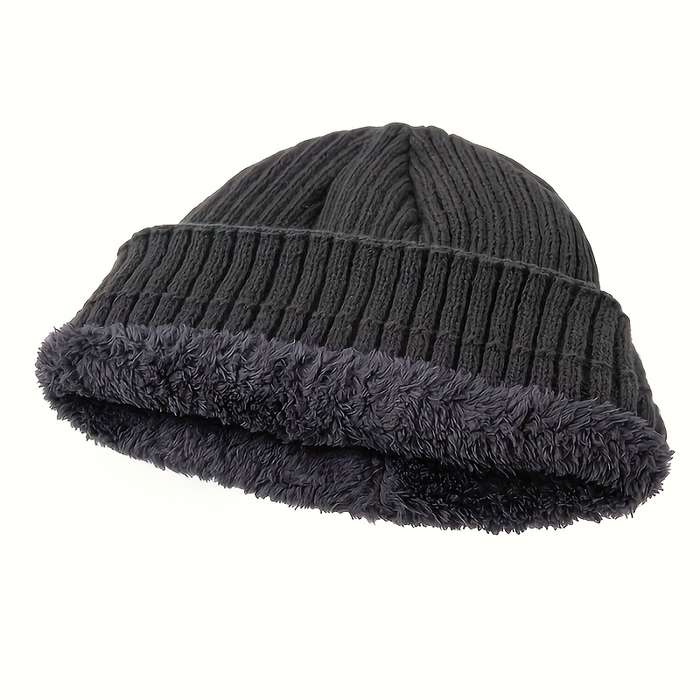 1pc Winter Warmth Unisex Knit Beanie Hat with Folded Cuff Acrylic 95% Polyester 5% Elastic
