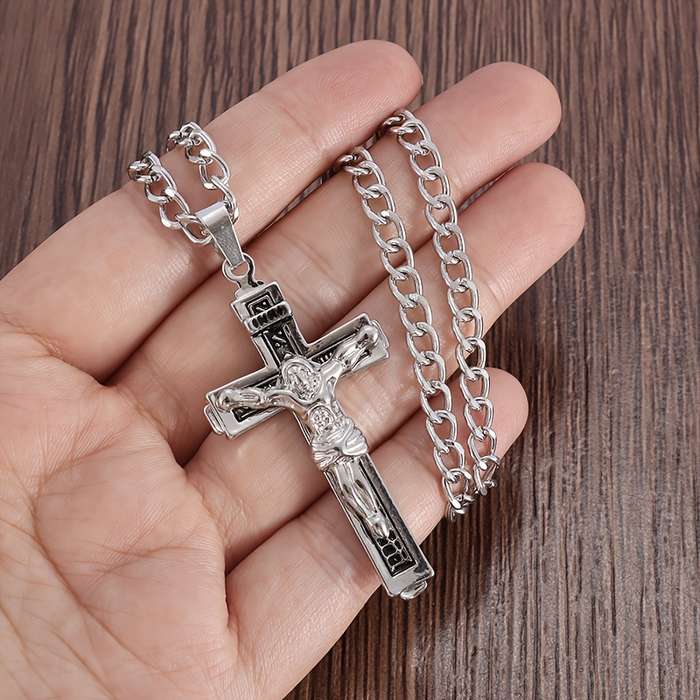 1 Piece Silvery Jesus Theme Pendant