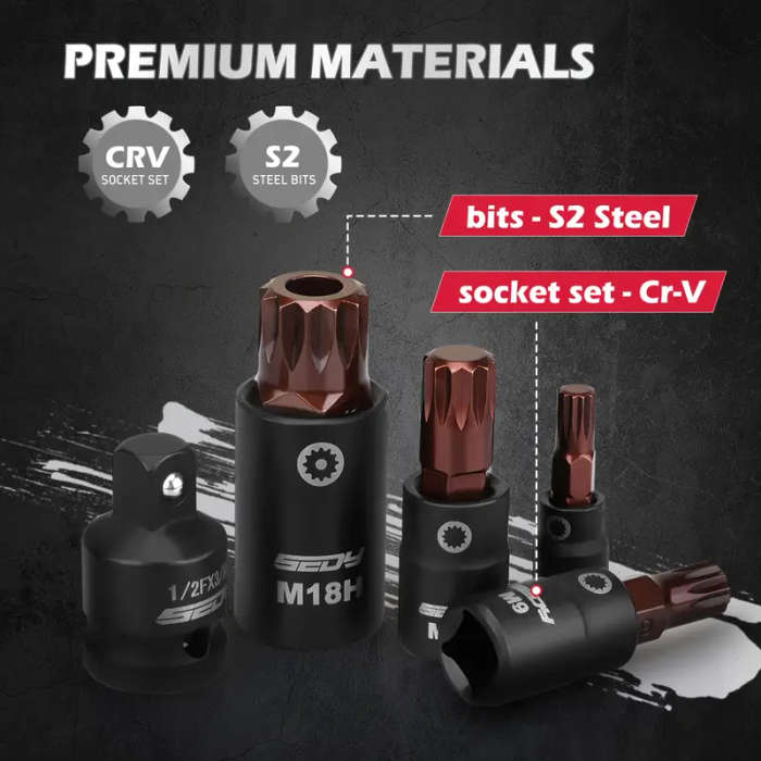 13 PIECE SPLINE BIT SOCKET SET