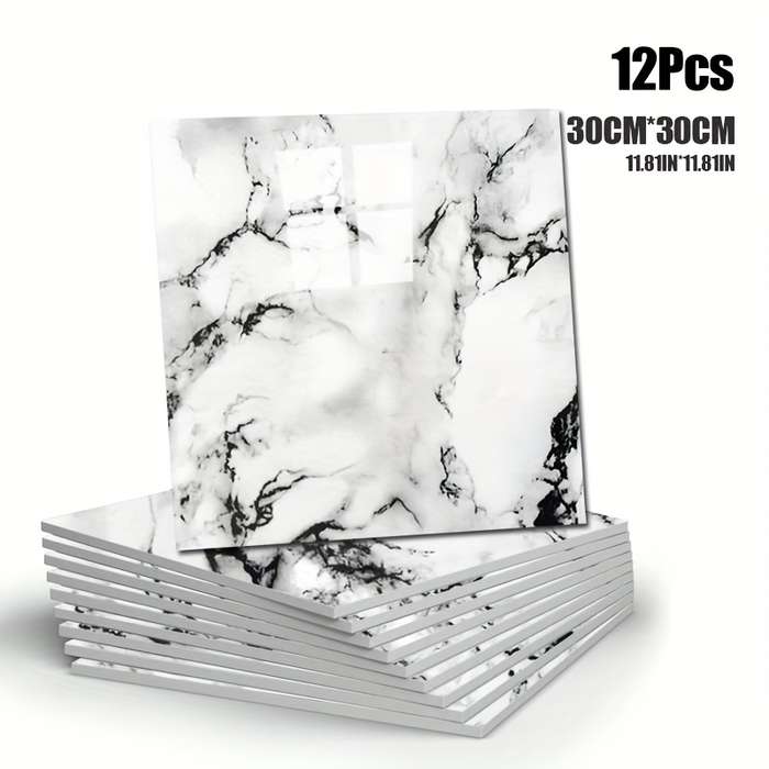 12pcs Wall StickersMarble White