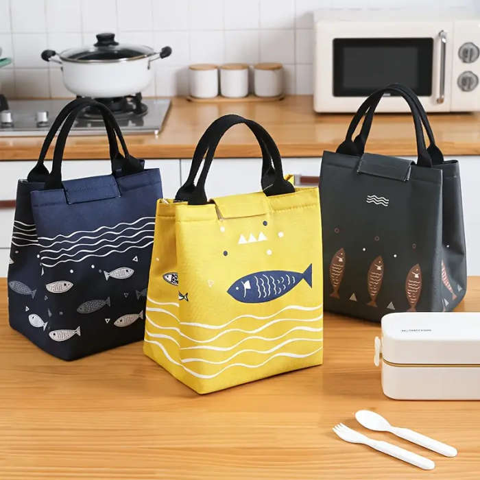 1pc Animal Theme Oxford Cloth Insulated Lunch Bag Waterproof Thermal Tote for Students Office Worker