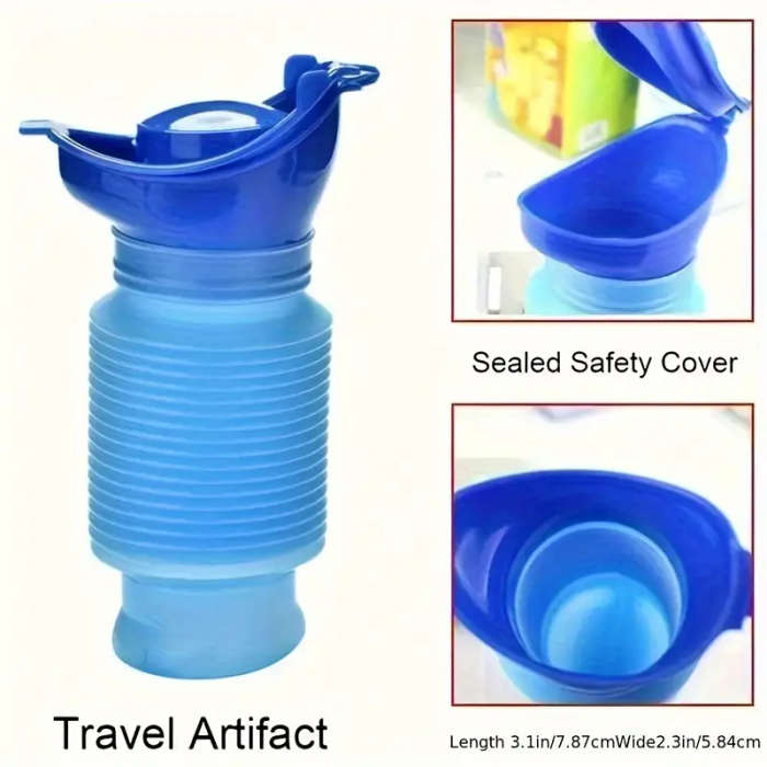 1pc Portable Collapsible Silicone Urinal Reusable Outdoor Emergency Pee Bottle for Men Women Kids