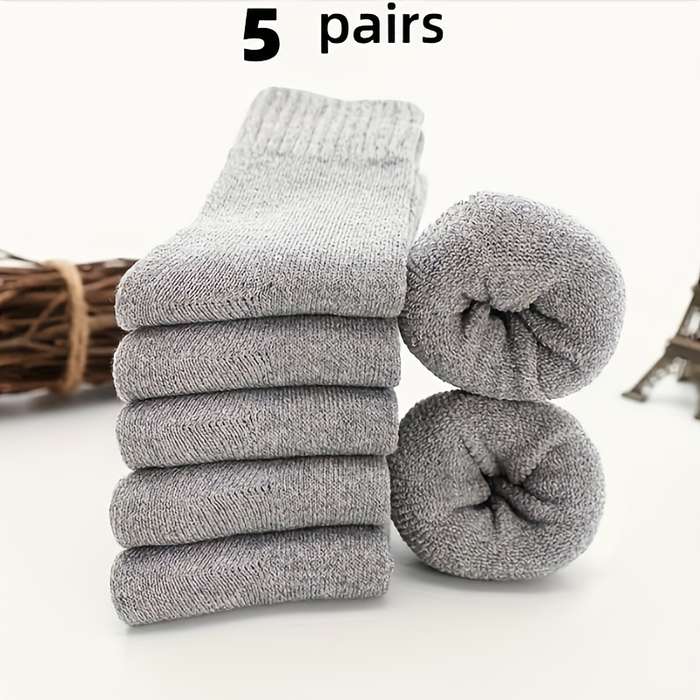5 Pairs Gray One Size High Elastic Socks