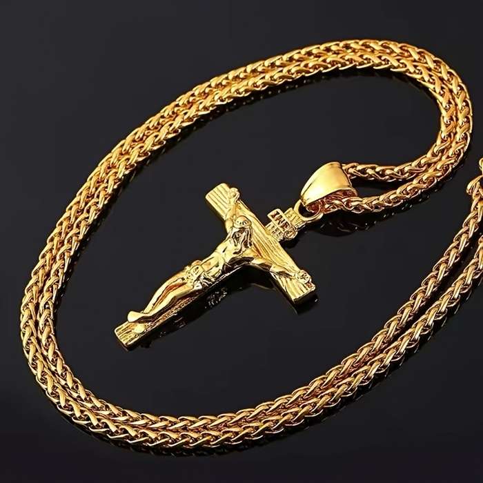 1 Piece Golden Jesus Theme Pendant