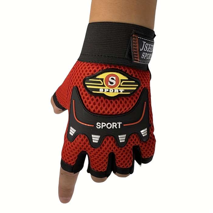 1 Pair Black Outdoor Sports Gloves