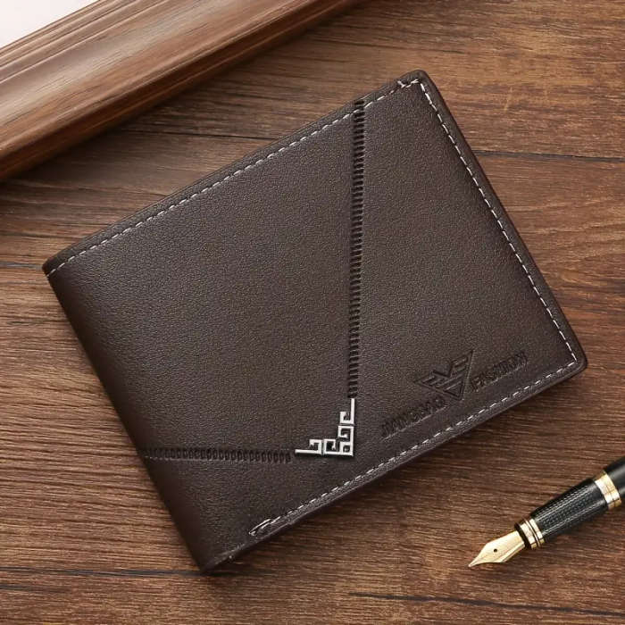 5pcs Men's Business Fashion Wallet Set Faux Leather Light Brown Versatile Elegant for Travel Parties