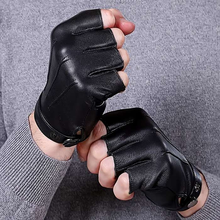 1 Pair Black Outdoor Sports Gloves