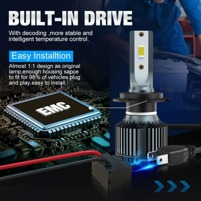 set of 2pcs 40000lm h4 h7 led 3570 csp h1 h8 h11 9005 hb3 9006 hb4 car lights canbus   6500  Product details 4