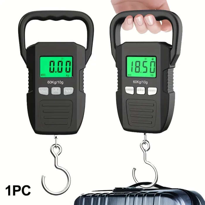 1pc Durable Digital Hanging Scale with Large Backlit LCD Display 60kg Capacity Ideal for Fishing Lug