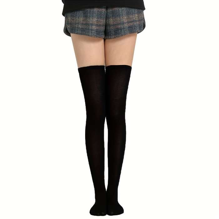 1 Pair Pure Black  Socks