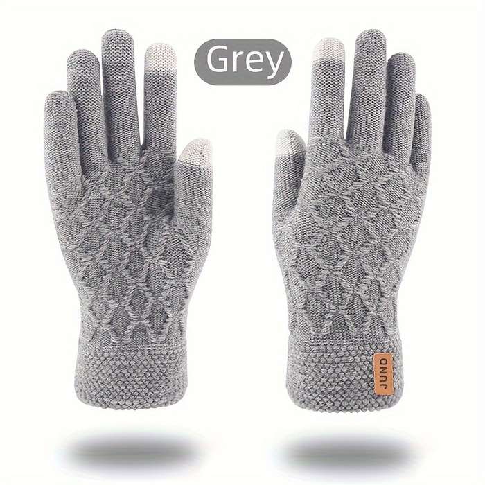 3 Pairs Mixed Black Gray Navy Blue Warm Gloves