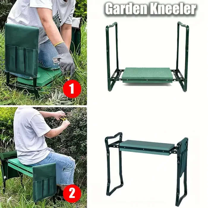 3 Piece Foldable Garden Kneeler Stool and Tool Bag